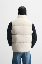 WHITE SLEEVELESS DOWN JACKET