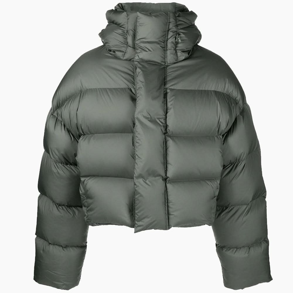 Green high-neck down jacket