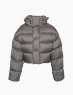 Gray high-neck down jacket