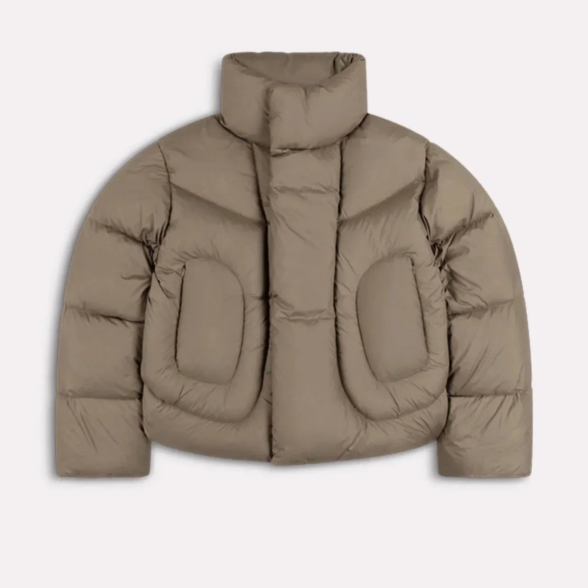 Green Roll Neck Puffer Jacket