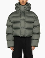 Green high-neck down jacket