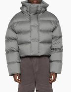 Gray high-neck down jacket