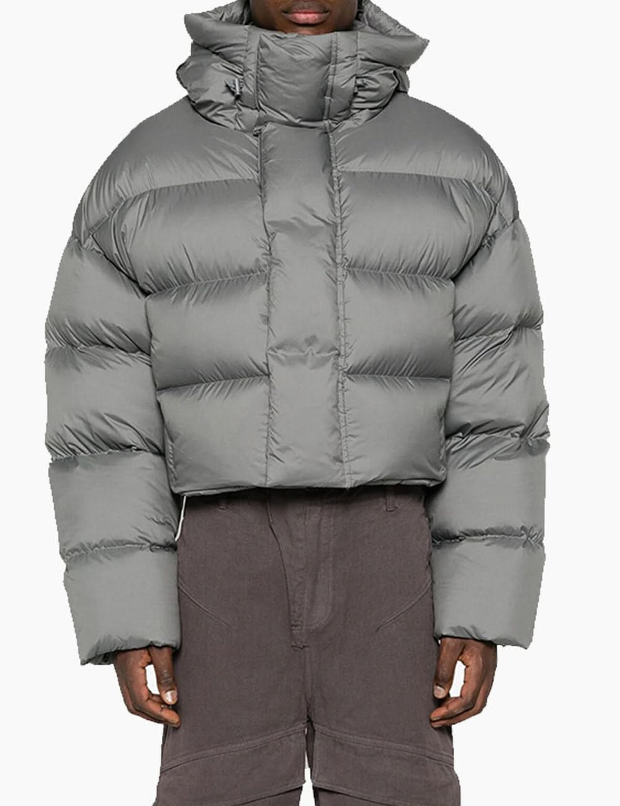 Gray high-neck down jacket