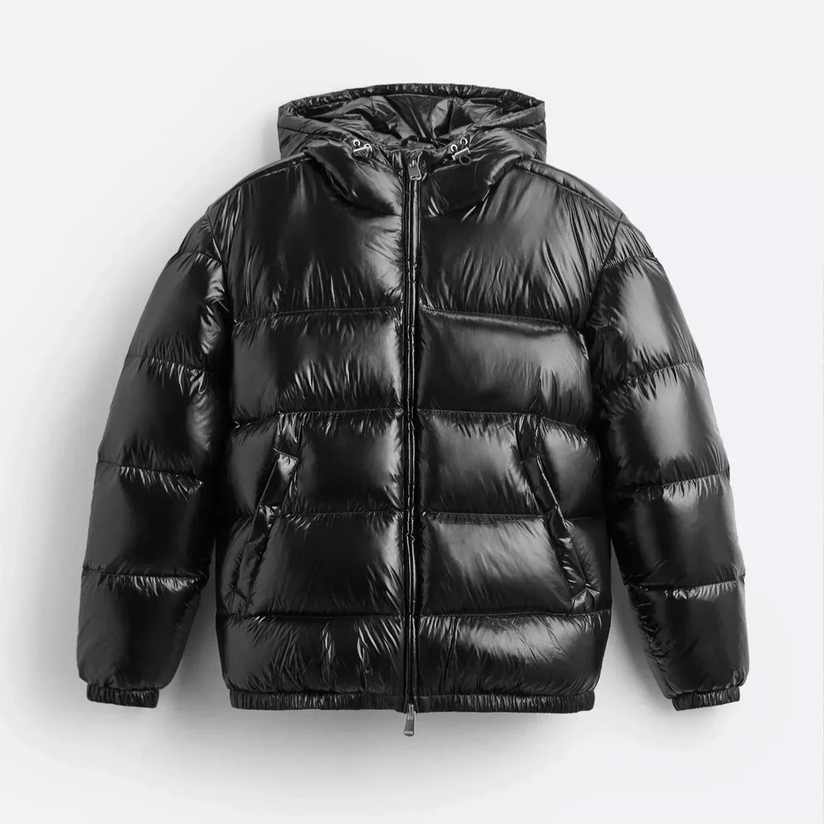 Schwarze Pufferjacke