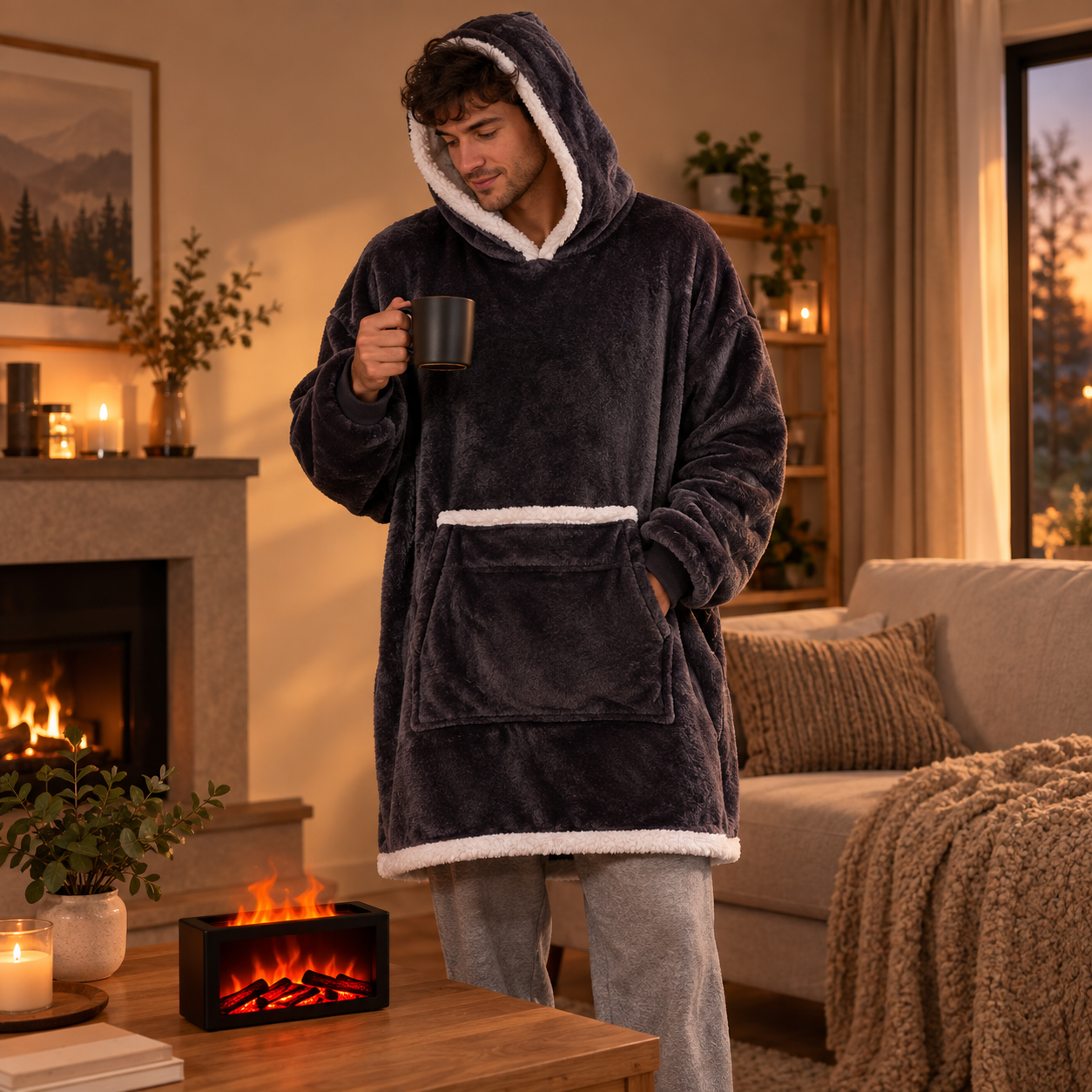 Sweat Couverture à Capuche — Cocon Ultra Doux pour Soirées Cosy