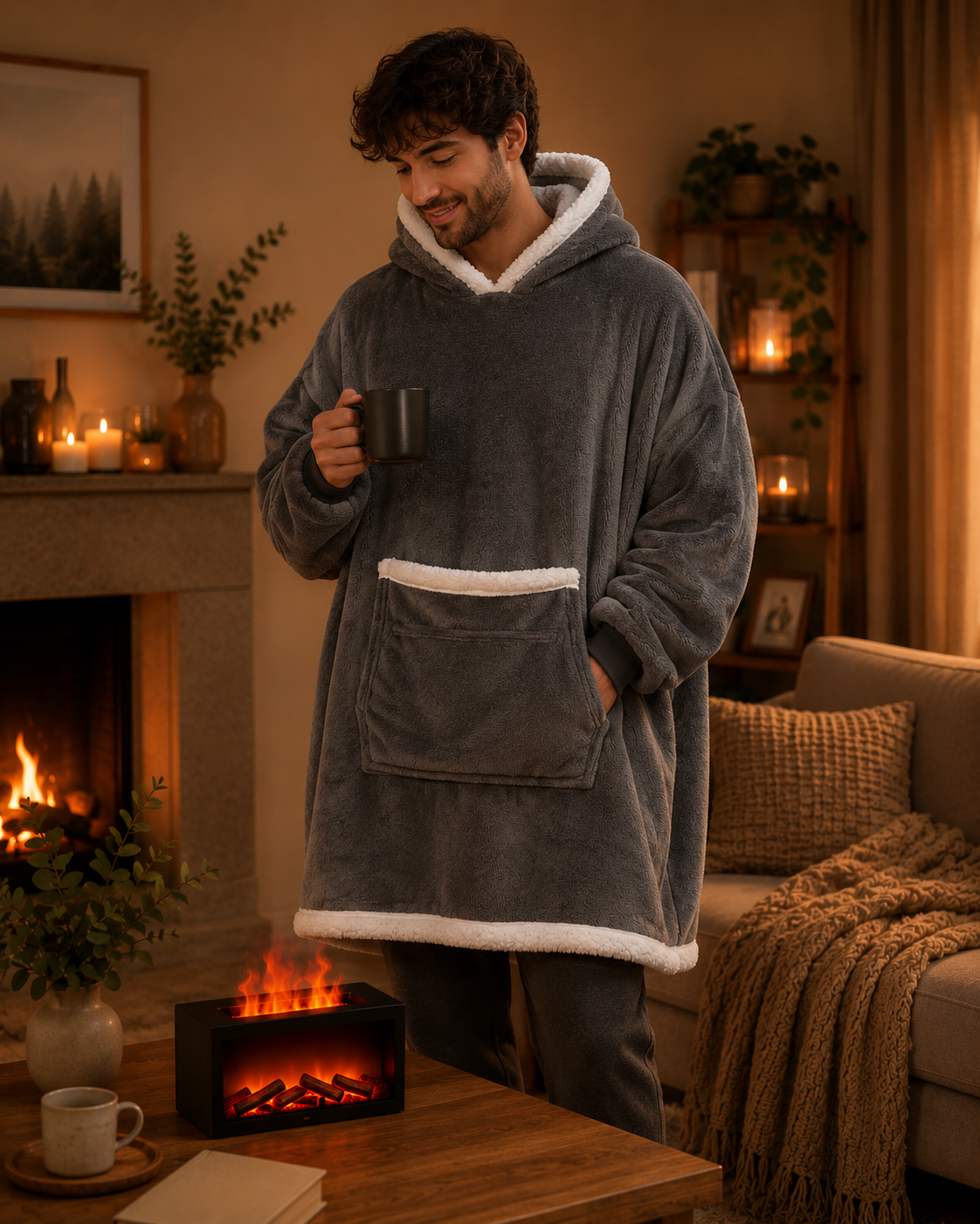 Sweat Couverture à Capuche — Cocon Ultra Doux pour Soirées Cosy