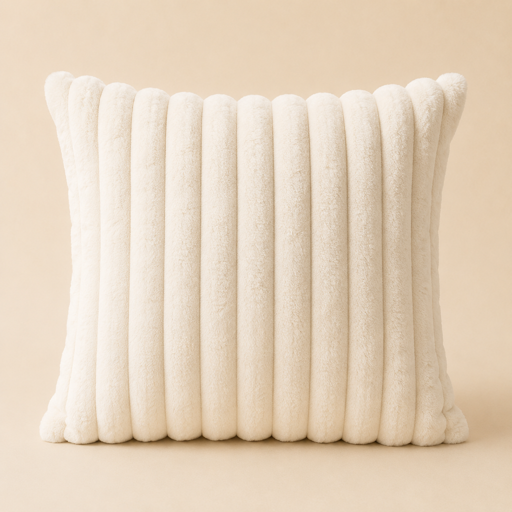Taie d'Oreiller Velours Côtelé Rayée — Linge de Lit Cosy