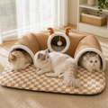 Tunnel-Lit pour Chat en Peluche — Cocon Douillet et Jeu
