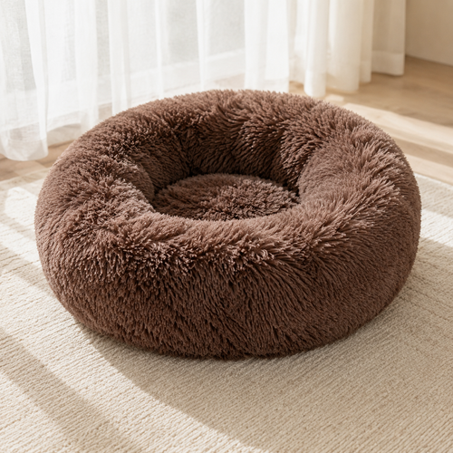 Coussin Donut pour Chat et Chien — Fausse Fourrure Cosy