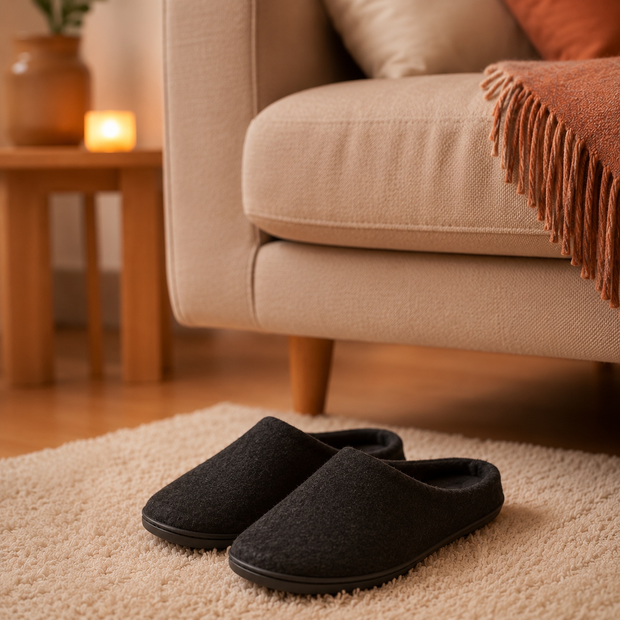 Chaussons Feutrine Confort Hiver — Douceur d'Intérieur