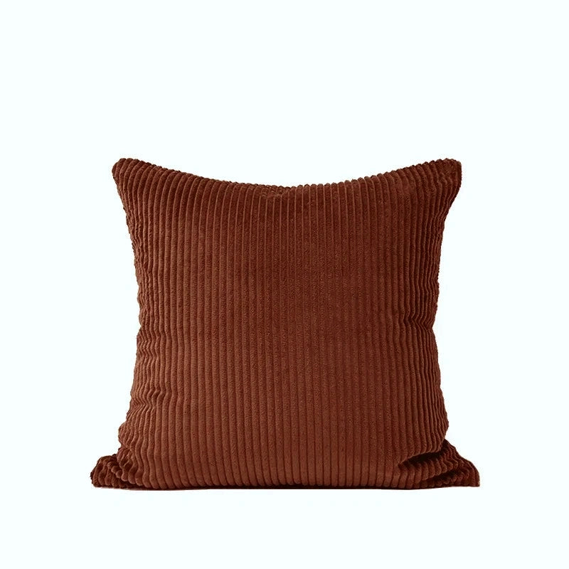 Housse de Coussin Côtelée Terracotta — Confort Cocooning Naturel