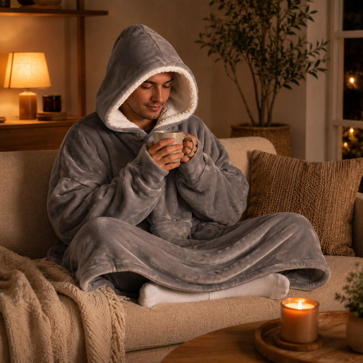 Sweat Couverture à Capuche — Cocon Ultra Doux pour Soirées Cosy